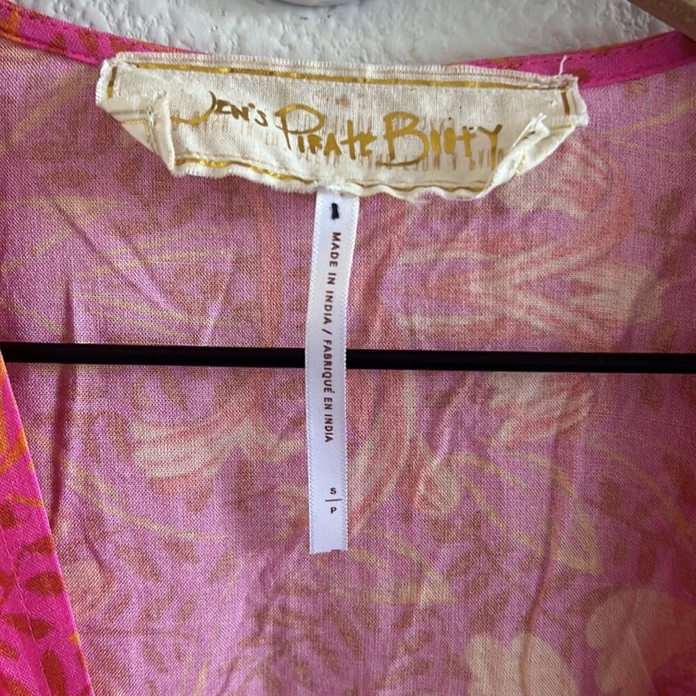 Jen's Pirate Booty Garden Party Row Maxi Wrap Dress Pink Orange Small - Picture 6 of 14